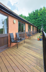 Decking allows pleasant views of the grounds